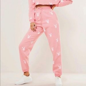 🐰 Playboy x Missguided Pink Printed Joggers 🐰
